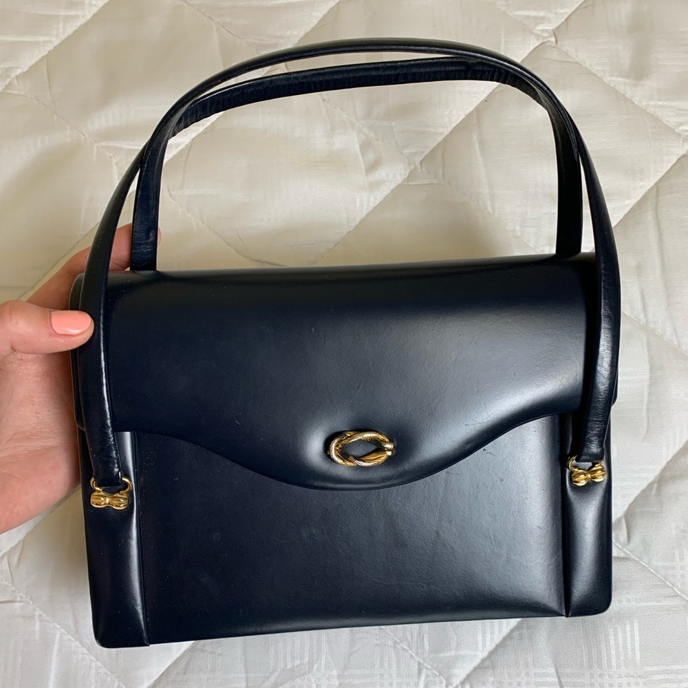 Vintage navy blue 50s-60s handbag